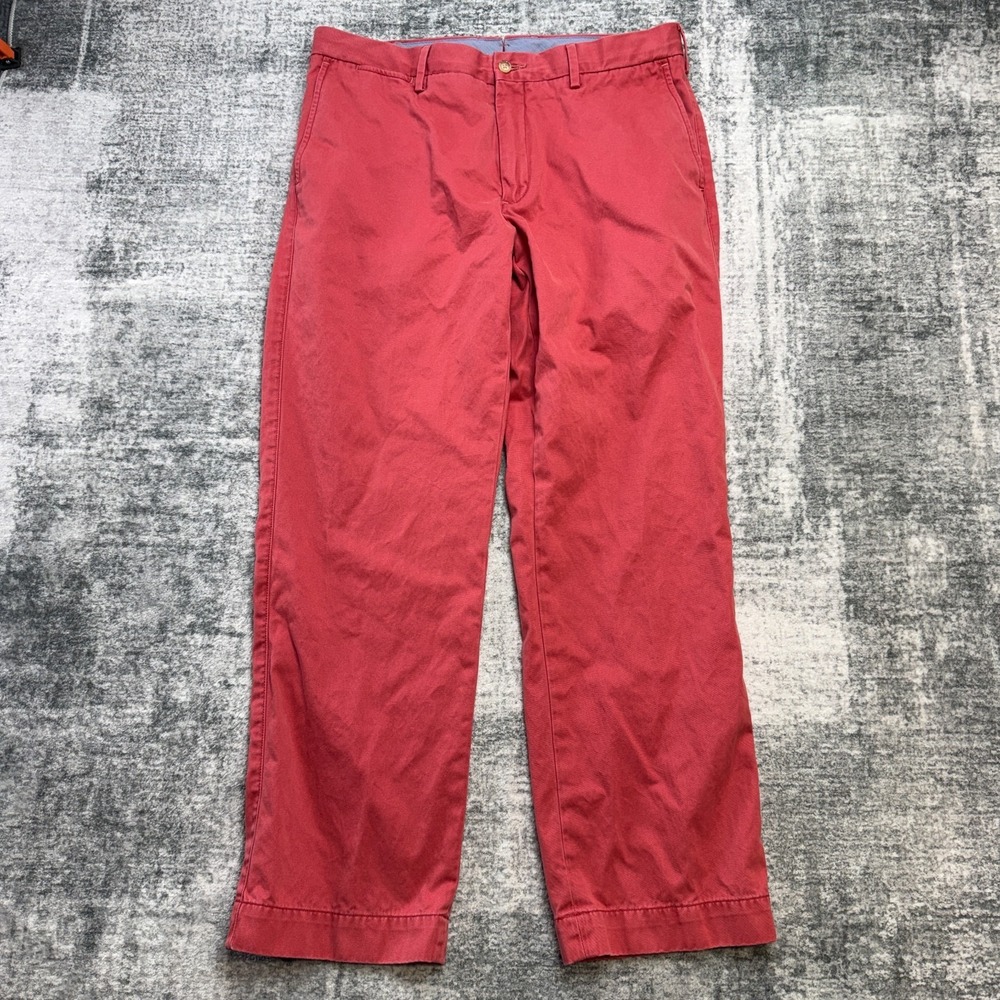Polo Ralph Lauren Chino Pants Mens 34x30‎ Salmon Red Classic Pima Cotton Preppy